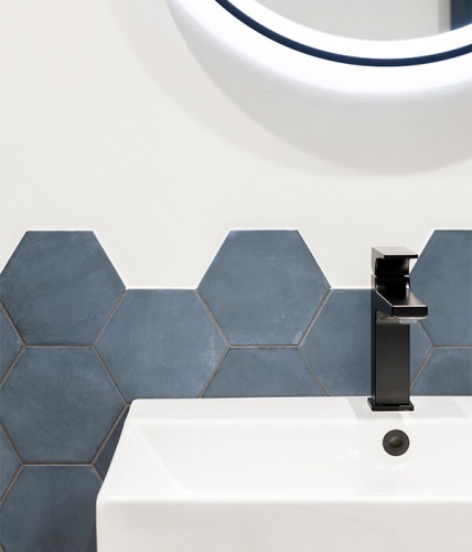 Ca Pietra Medina Hexagon Porcelain Navy Blue